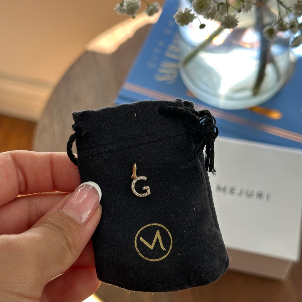 Mejuri Gold 'G' Letter Diamond Charm